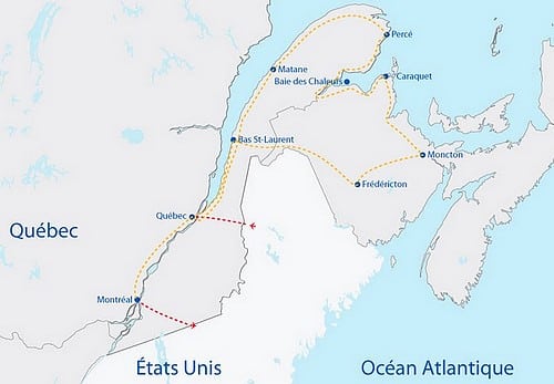 carte autotour de la gaspesie a l acadie