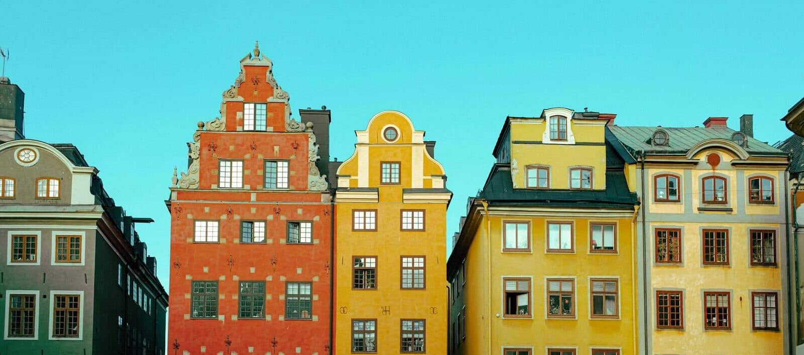 Bâtiments colorés à Gamla Stan, Stockholm.