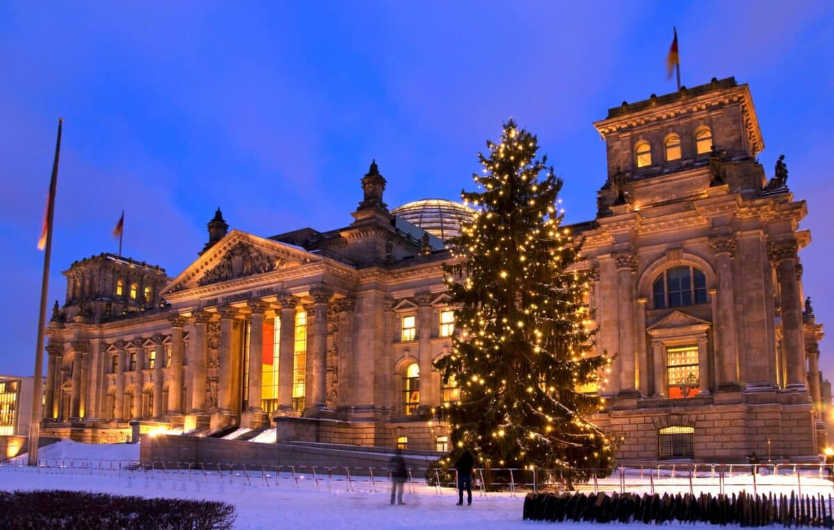 Le Reichstag à Berlin en période de Noël