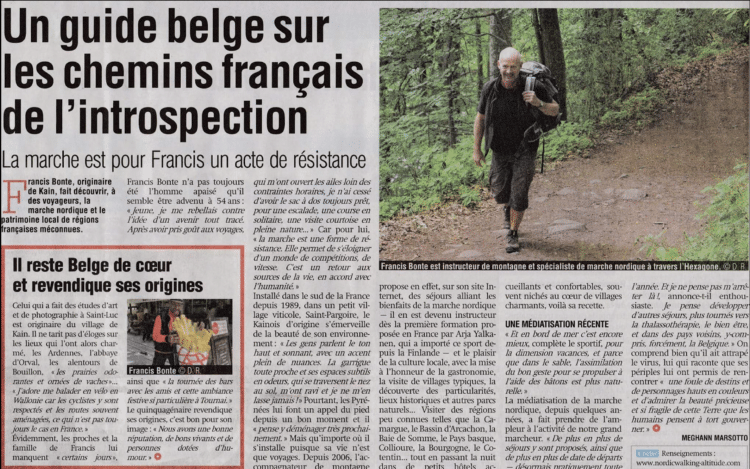 Francis Bonte guide belge marche nordique patrimoine France