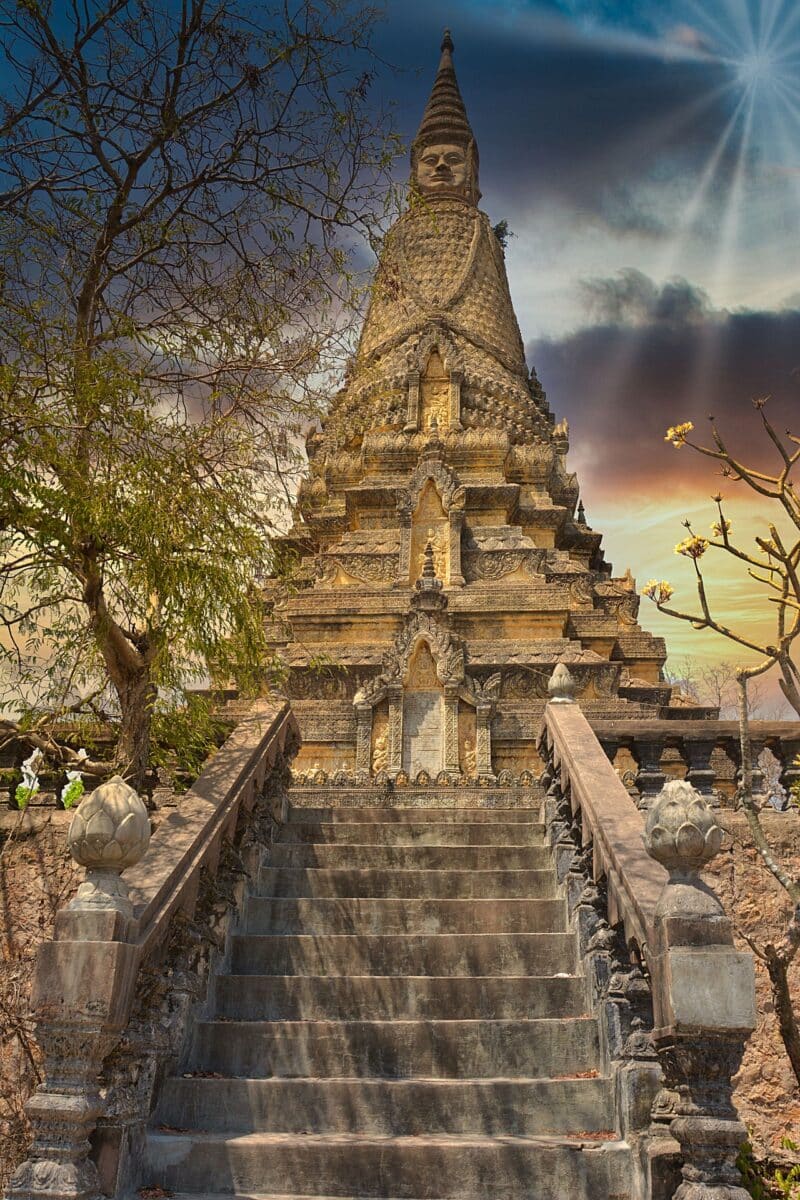 Temple bouddhiste en pierre au Cambodge